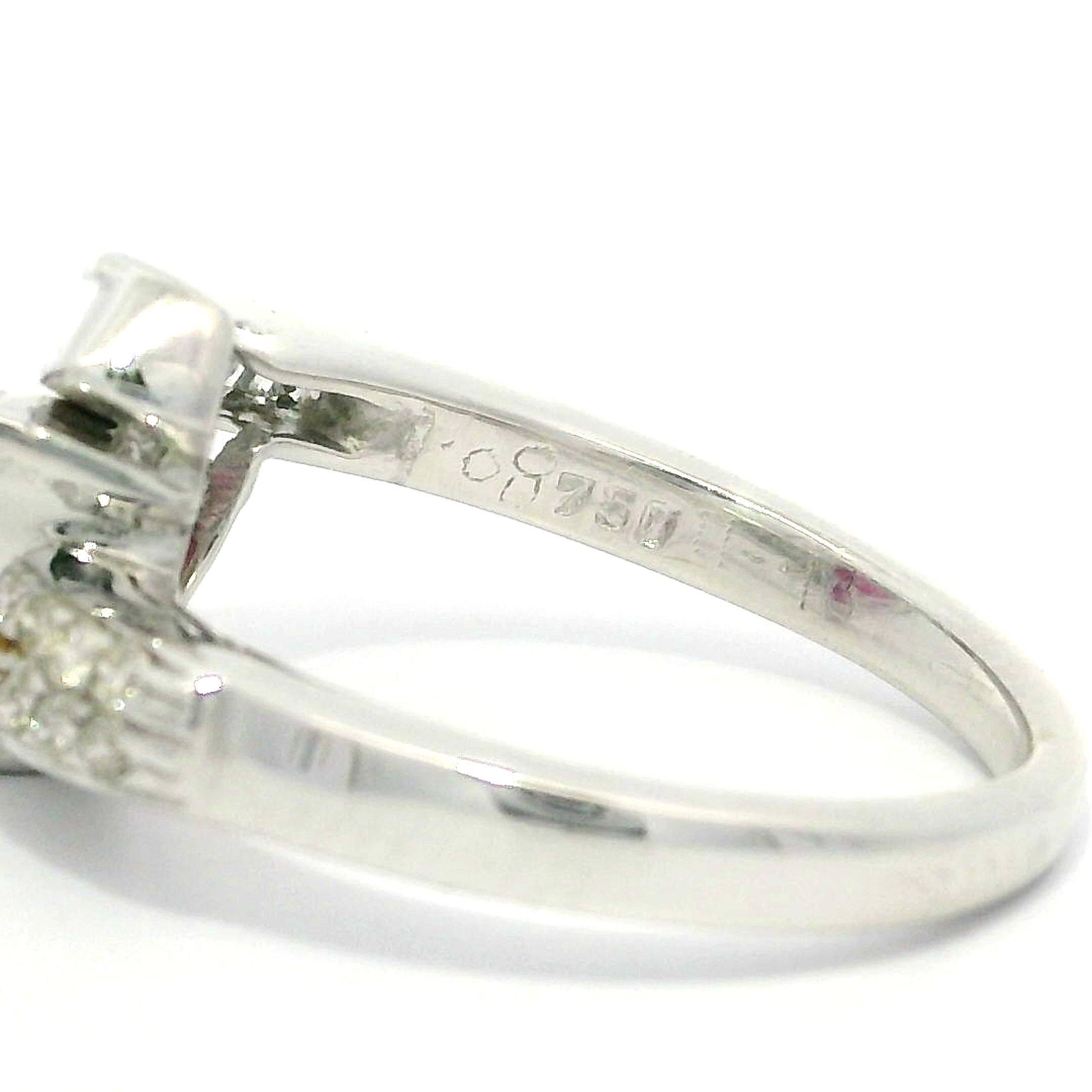 18k White Gold 1.45ctw Trillion Rubellite Tourmaline & Diamond Bypass Ring en venta 5