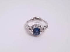 18K White Gold 1.46ct Sapphire Diamond Ring