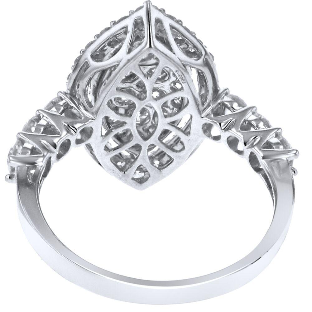 Metal Type: 18K White Gold
Hallmark: 18K, Maker's Mark

Metal Finish: High Polish
Total Item Weight (g): 3.75
Gemstone: Diamond
Carat Total Weight: 1.47
Stone Shape: Single Cut
Color Grade: White Gold
Clarity Grade: Slightly Included