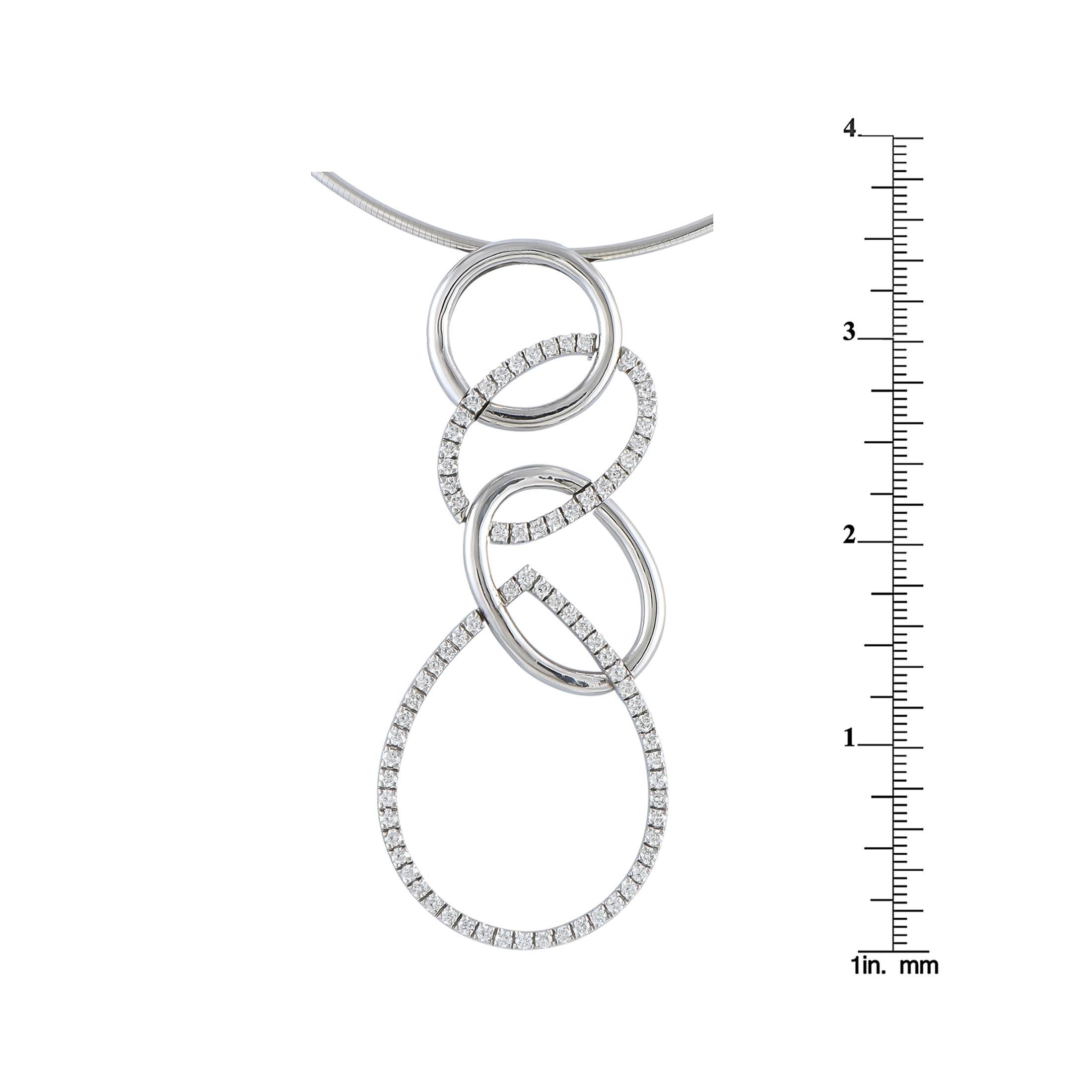 Collana con diamanti in oro bianco 18 carati, oro bianco 14 carati 3,31 carati In condizioni ottime in vendita a Southampton, PA