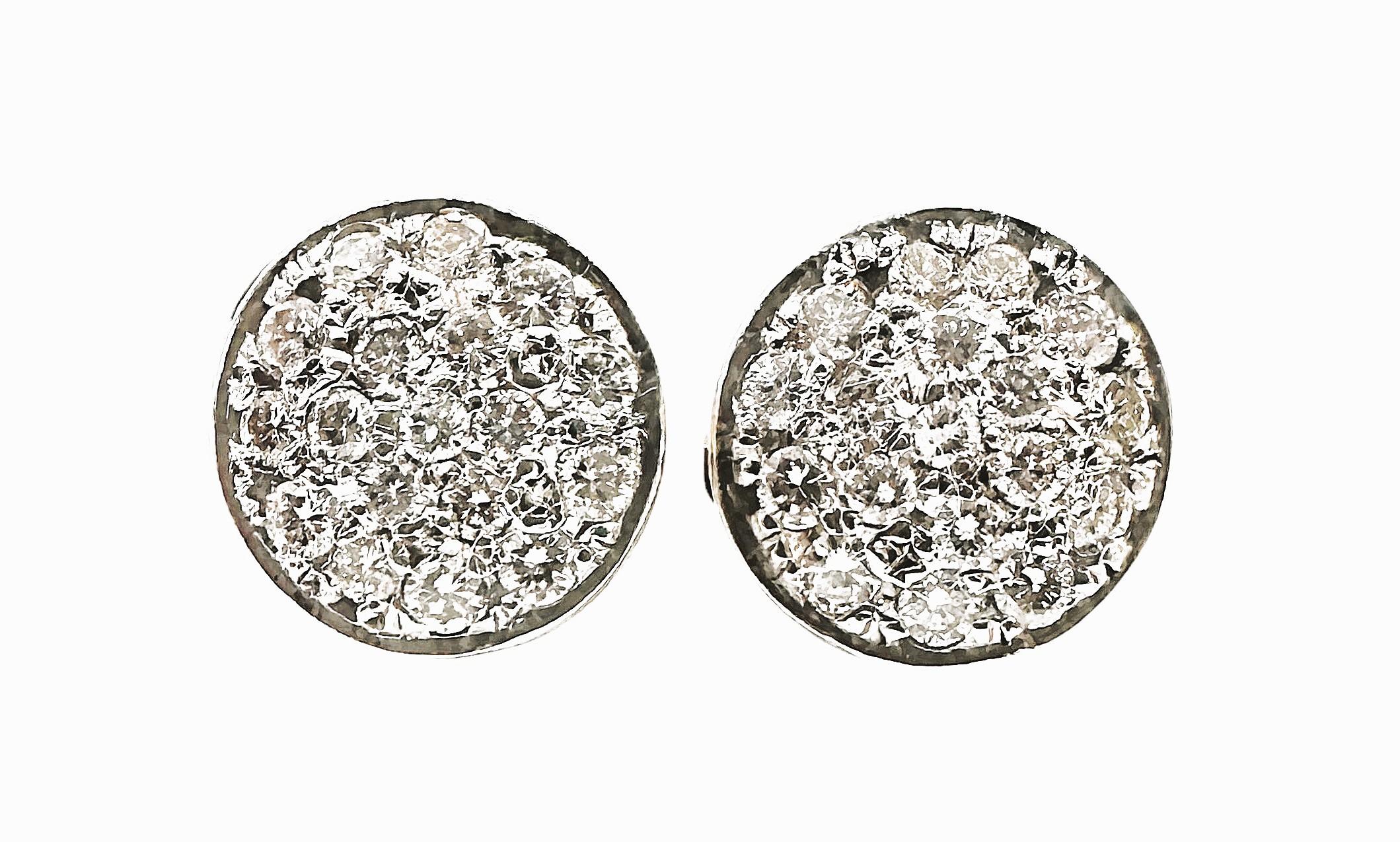 18 Karat Weißgold 1,5 Karat Pavé-Diamant-Ohrstecker mit Bewertung  VS2 5