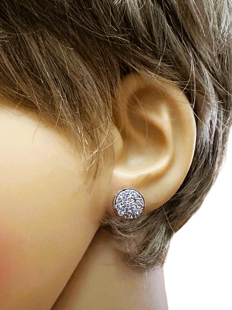 Boucles D'oreilles Diamant Rond Certifié IGI - Or Blanc 18 Carats - 1,50 Carat Total (2 Diamants) - Neuf