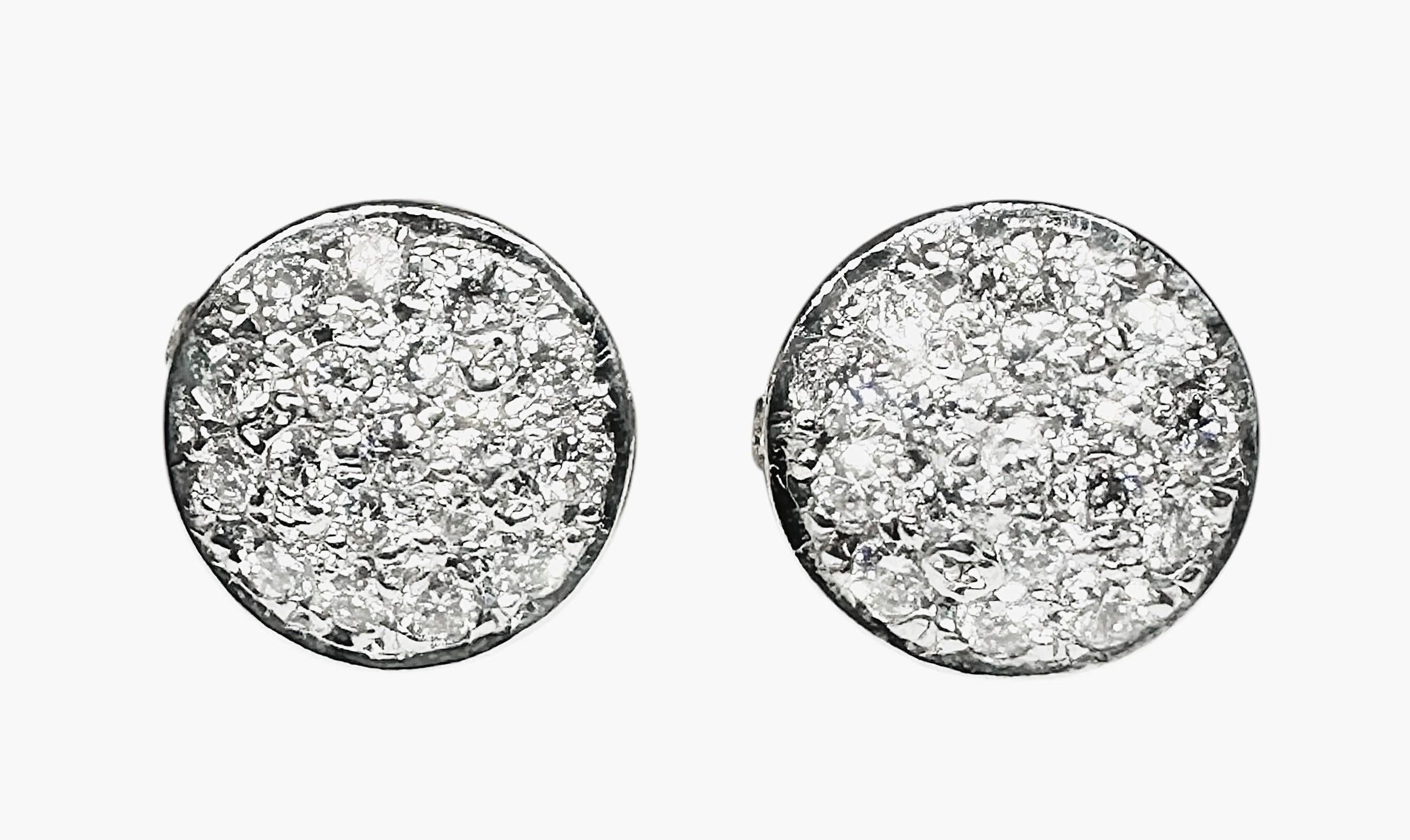 18 Karat Weißgold 1,5 Karat Pavé-Diamant-Ohrstecker mit Bewertung  VS2 2