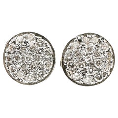 Orecchini con perno in oro bianco 18 carati da 1,5 carati con diamante in pavé con valutazione VS2