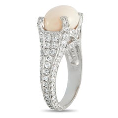18K White Gold 1.50ct Diamond and Conch Pearl Ring MF11-050126