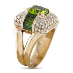 18K Weißgold 1,50ct Diamant und Peridot Ring MF34-030326