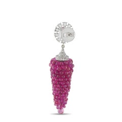 Pendientes de oro blanco de 18 quilates con diamantes y rubíes de 1,50 ct MF13-020226