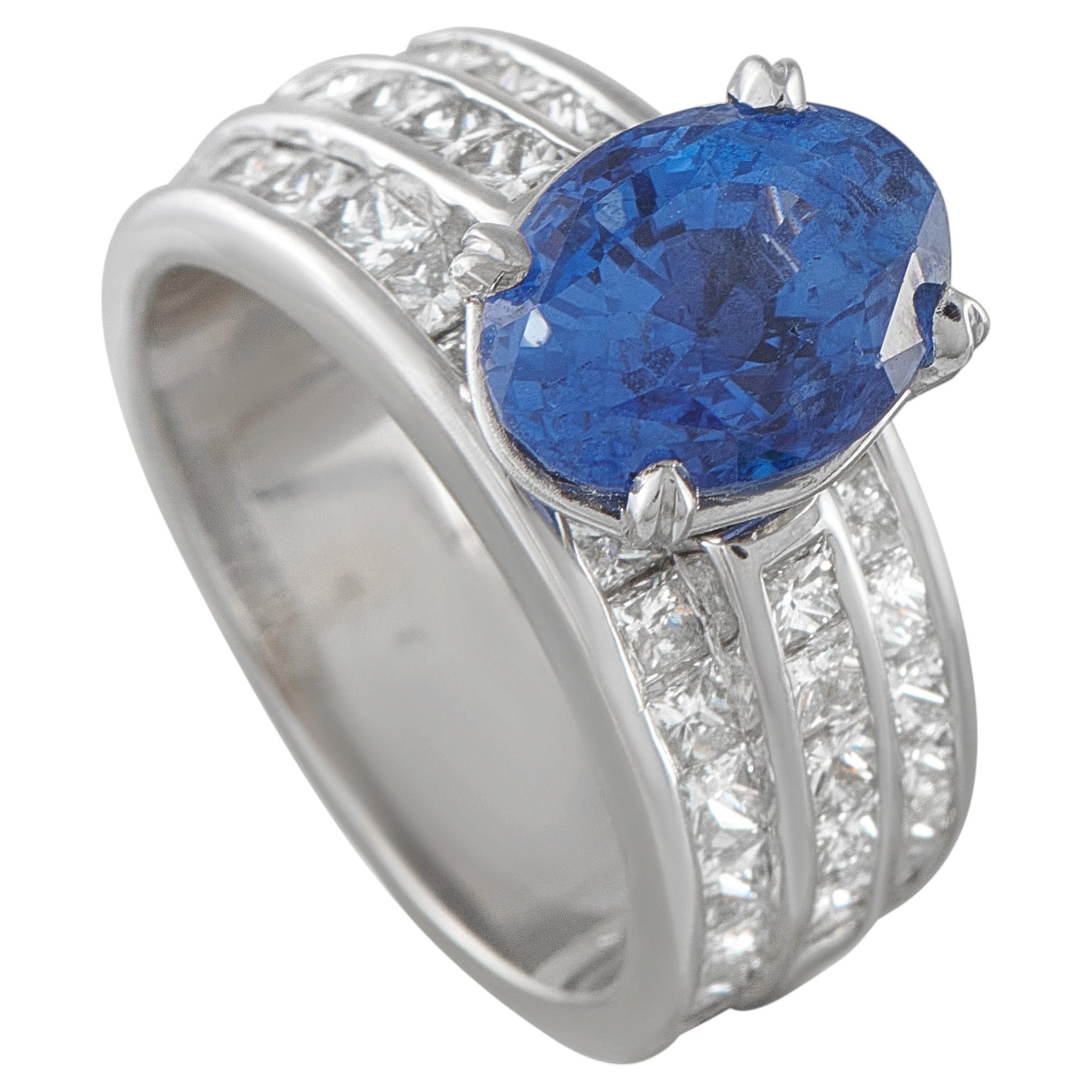 18K White Gold 1.50ct Diamond and Sapphire Ring MF13-051526