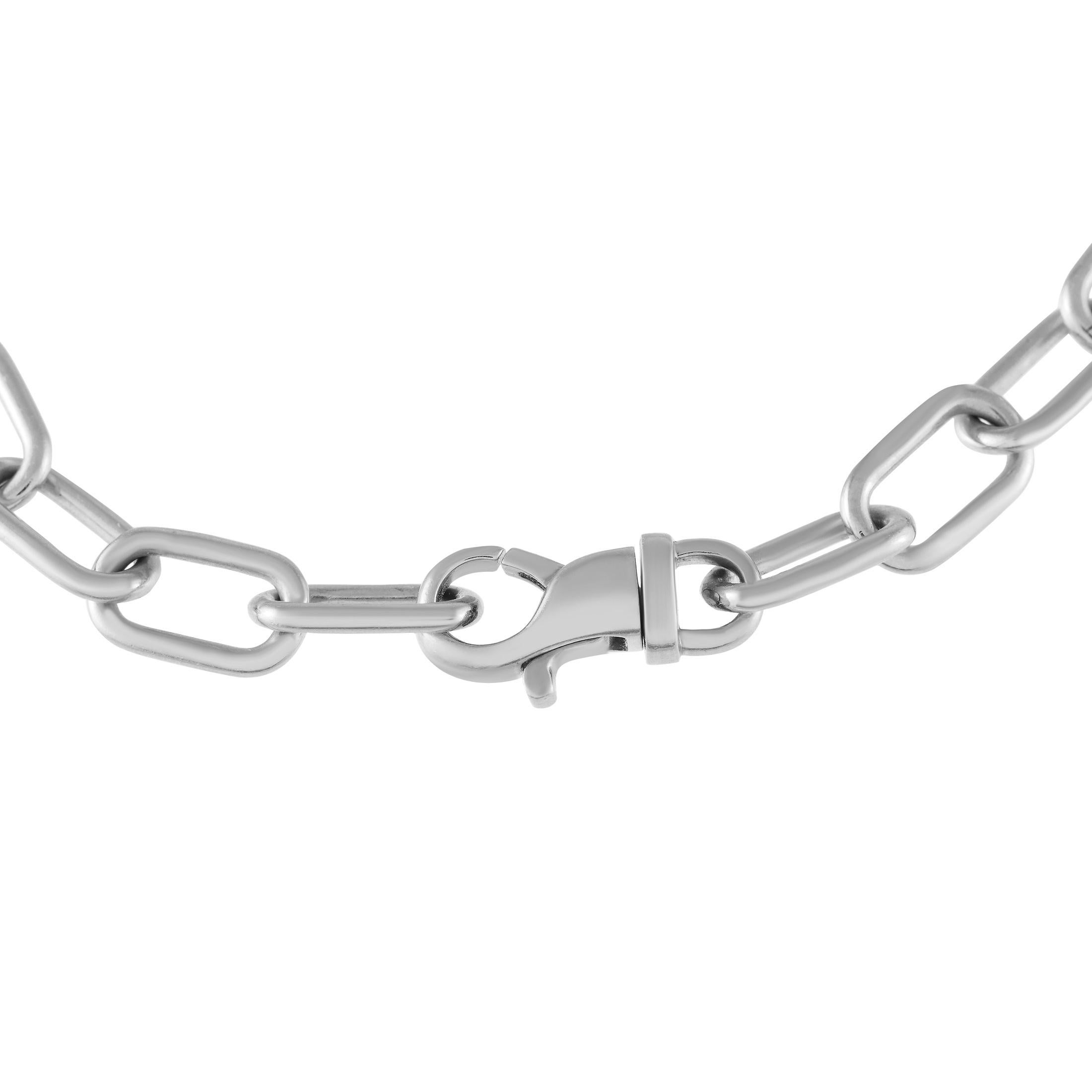 This impressive 18K white gold bracelet is a luxury piece that is ideal for everyday wear. Exquisitely crafted, it measures 7.5 long and includes secure lobster clasp closure. Diamonds with a total weight of 1.50 carats make it simply