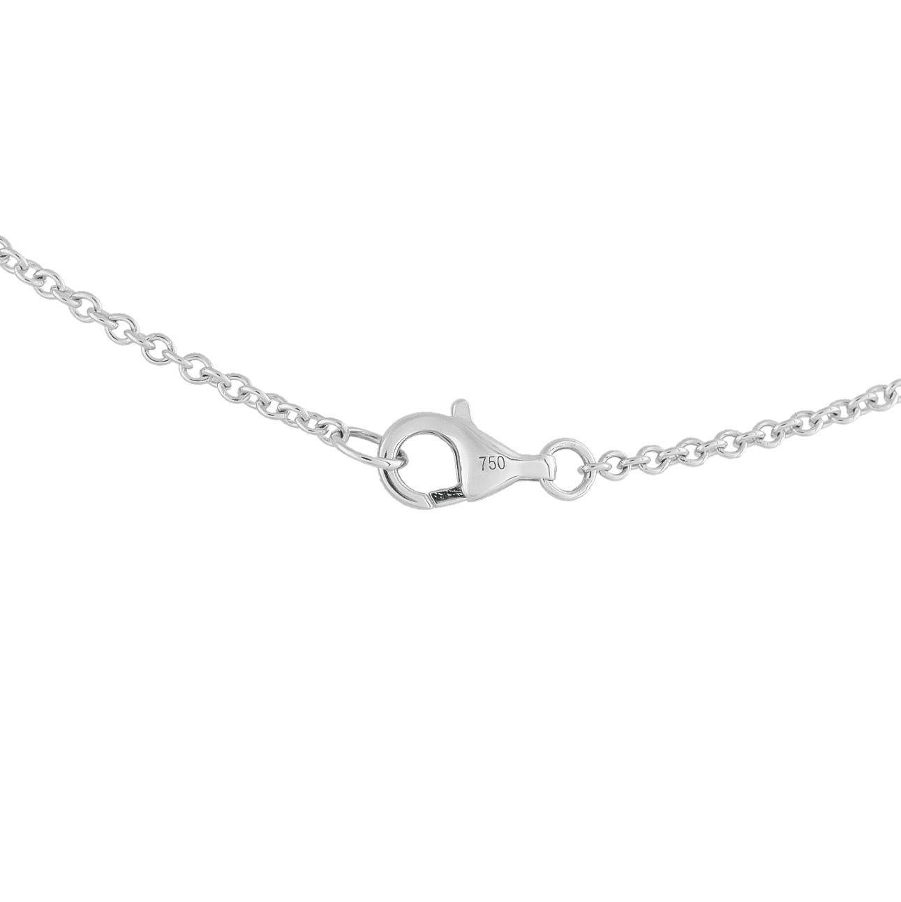 Taille ronde Collier station en or blanc 18 carats 1,50 ct de diamant ANK-20143 en vente