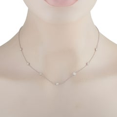 18K White Gold 1.50ct Diamond Station Necklace