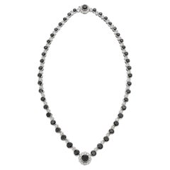 Collier en or blanc 18 carats diamants noirs 15,22 carats et blancs 6,34 carats