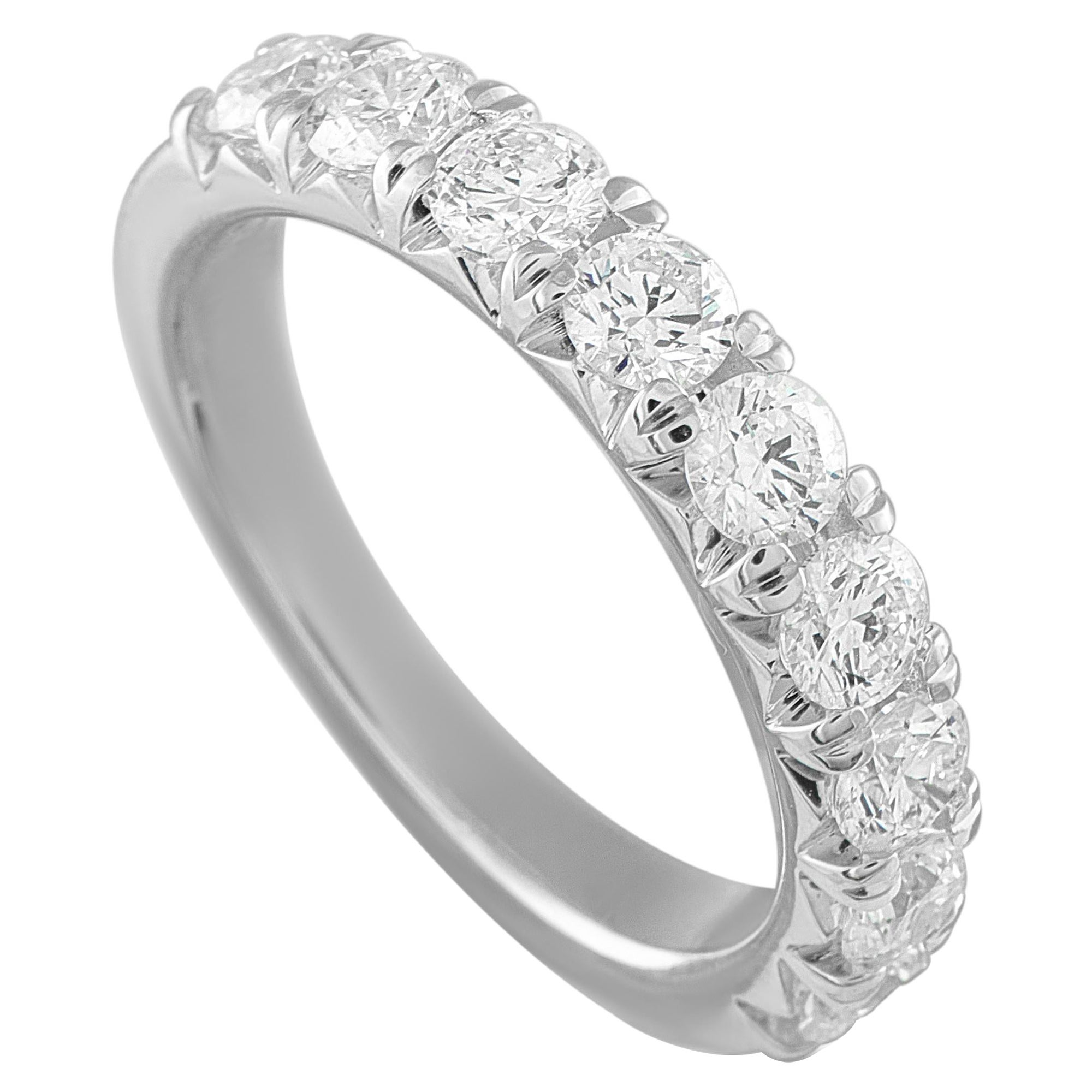 18K Weißgold 1,52ct Diamant Halb-Ewigkeit Band Ring MF06-111925