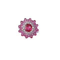 18K White Gold 1.52ct Non Heat Ruby Design Ring by MOISEIKIN