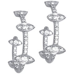 18K White Gold 1.56ct Diamond Huggie Earrings