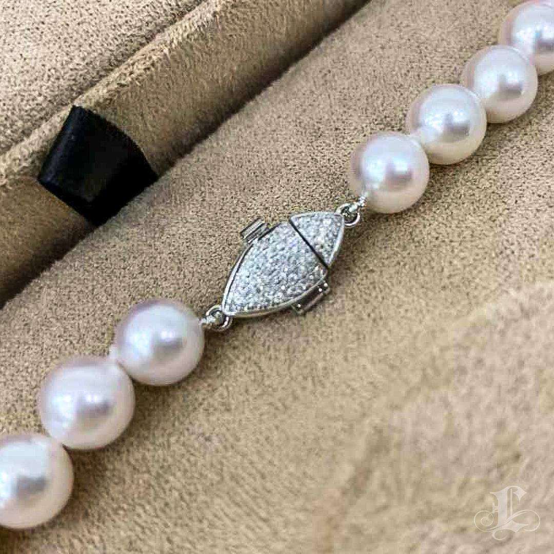 【Lustre Arc】Celestial Cascade Aurora Akoya Pearl Diamond Necklace For Sale 2