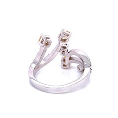 18k White Gold 1.60 Carat Multi-Color Fancy Diamond Ring