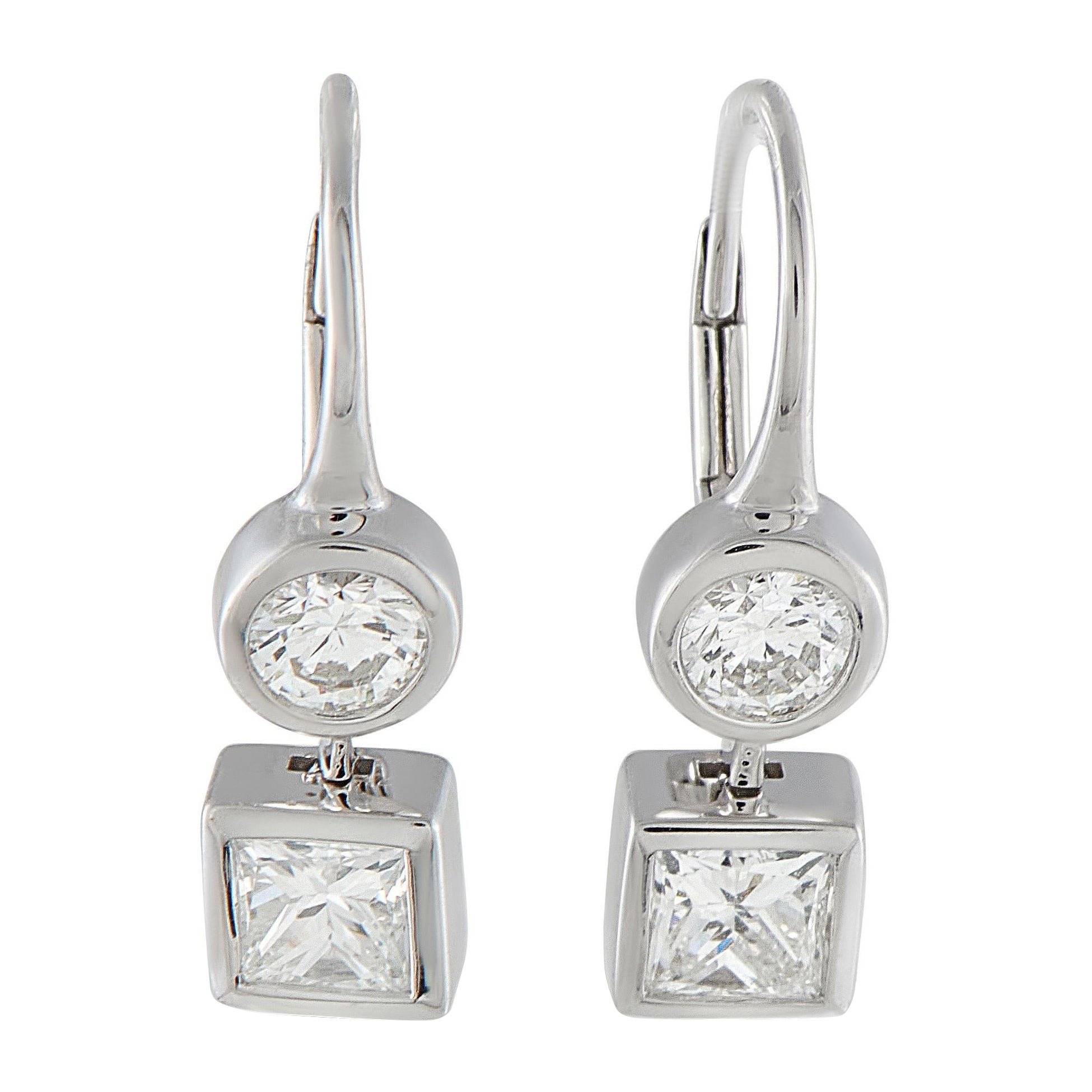 18K White Gold 1.60ct Diamond Drop Earrings  AER-20673