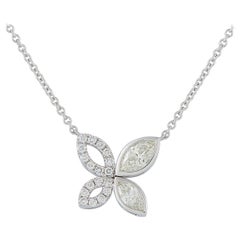 18K White Gold 1.62ct Diamond Butterfly Necklace ANK-20491