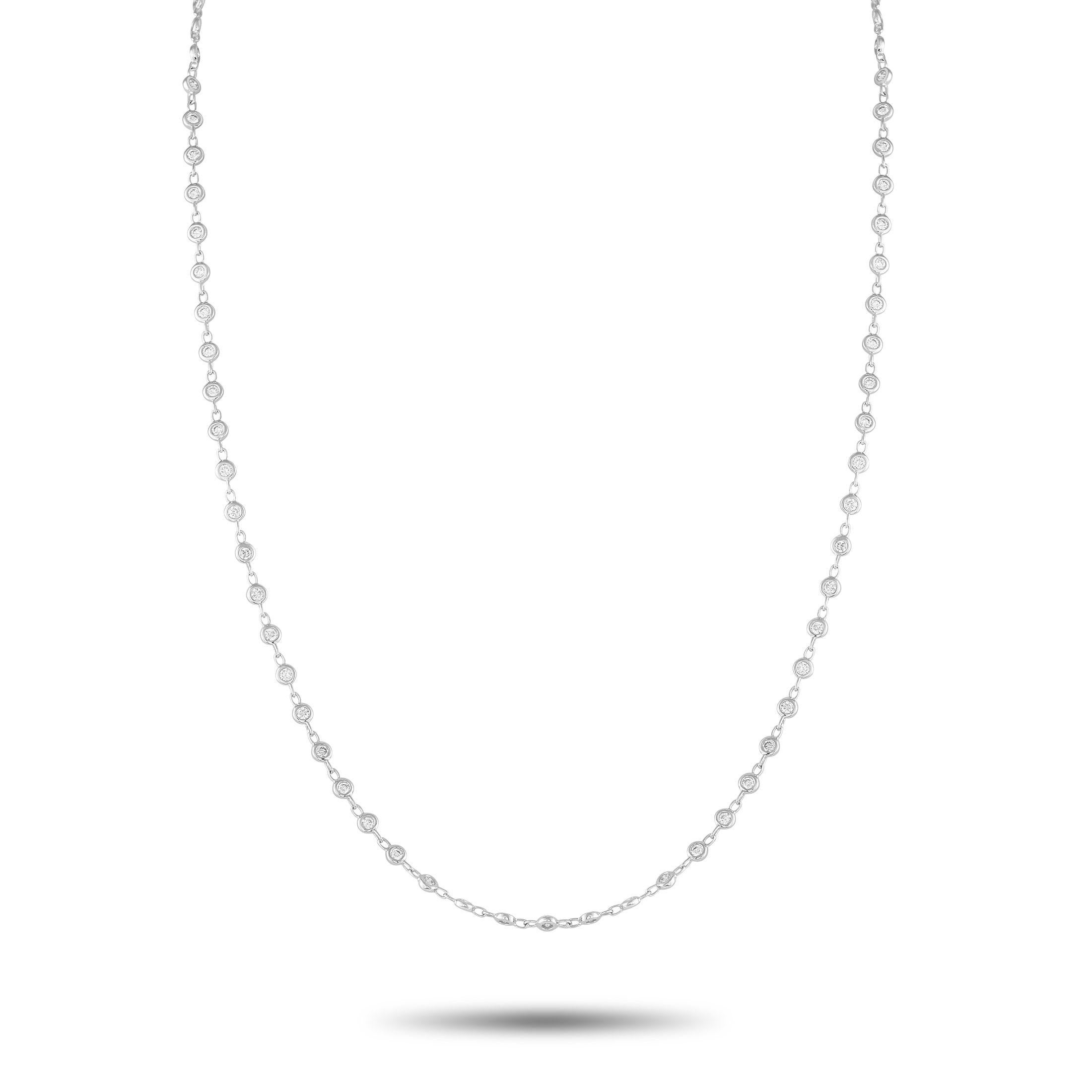 Collana con diamanti in oro bianco 18 carati da 1,65 carati In condizioni Nuovo in vendita a Southampton, PA