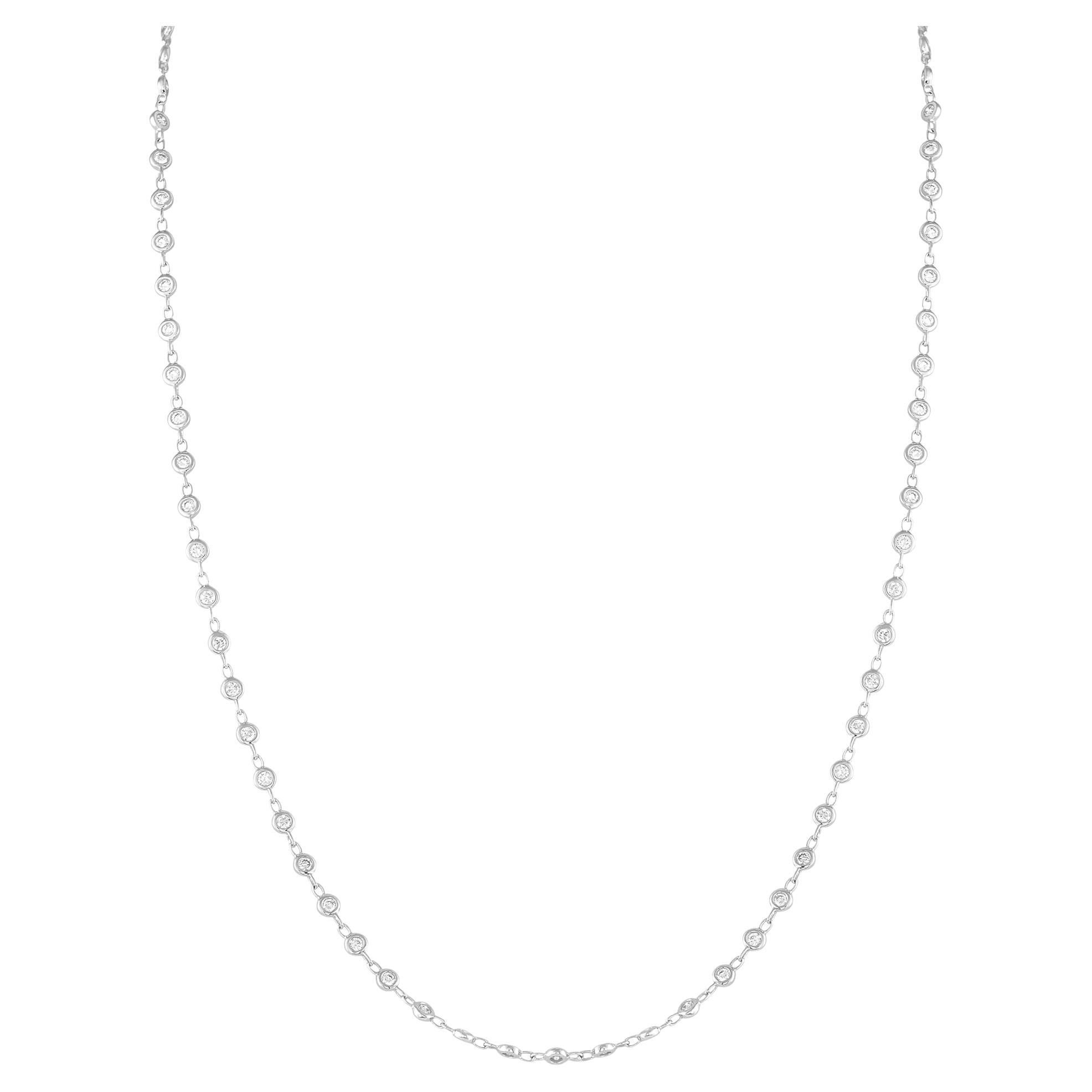 Collana con diamanti in oro bianco 18 carati da 1,65 carati