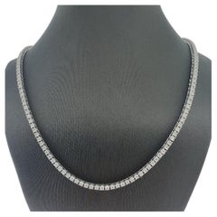 18k Weißgold 16,79g 6,15ct Diamant Tennis Halskette 17″