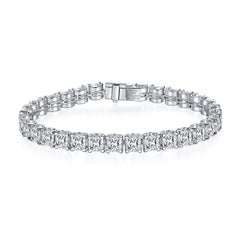Eostre Asscher Bracelet tennis ligne de diamants en or blanc 18 carats