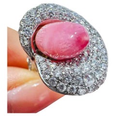 【Conchéa】Calla Flame Conch Pearl & Diamond Ring - 3.8ct