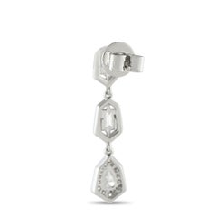 18K White Gold 1.70ct Diamond Geometric Drop Earrings