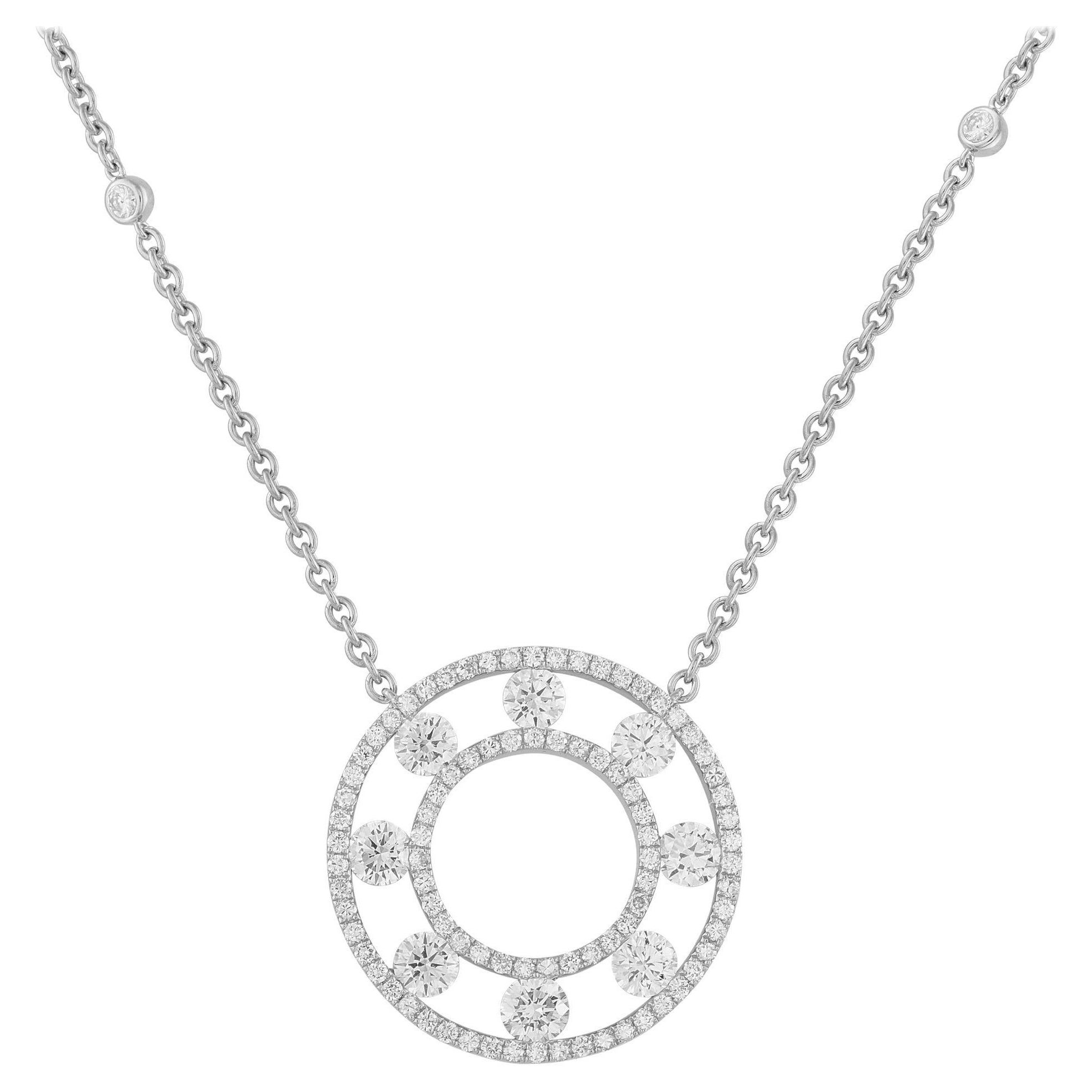 Collana con diamanti in oro bianco 18 carati da 1,70 carati