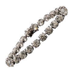 18K White Gold 17.15 Ct Round Diamond Tennis Bracelet
