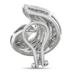 18K Weißgold 1,72ct Diamant gewirbelt Shell Clip-On Ohrringe MF31-011626