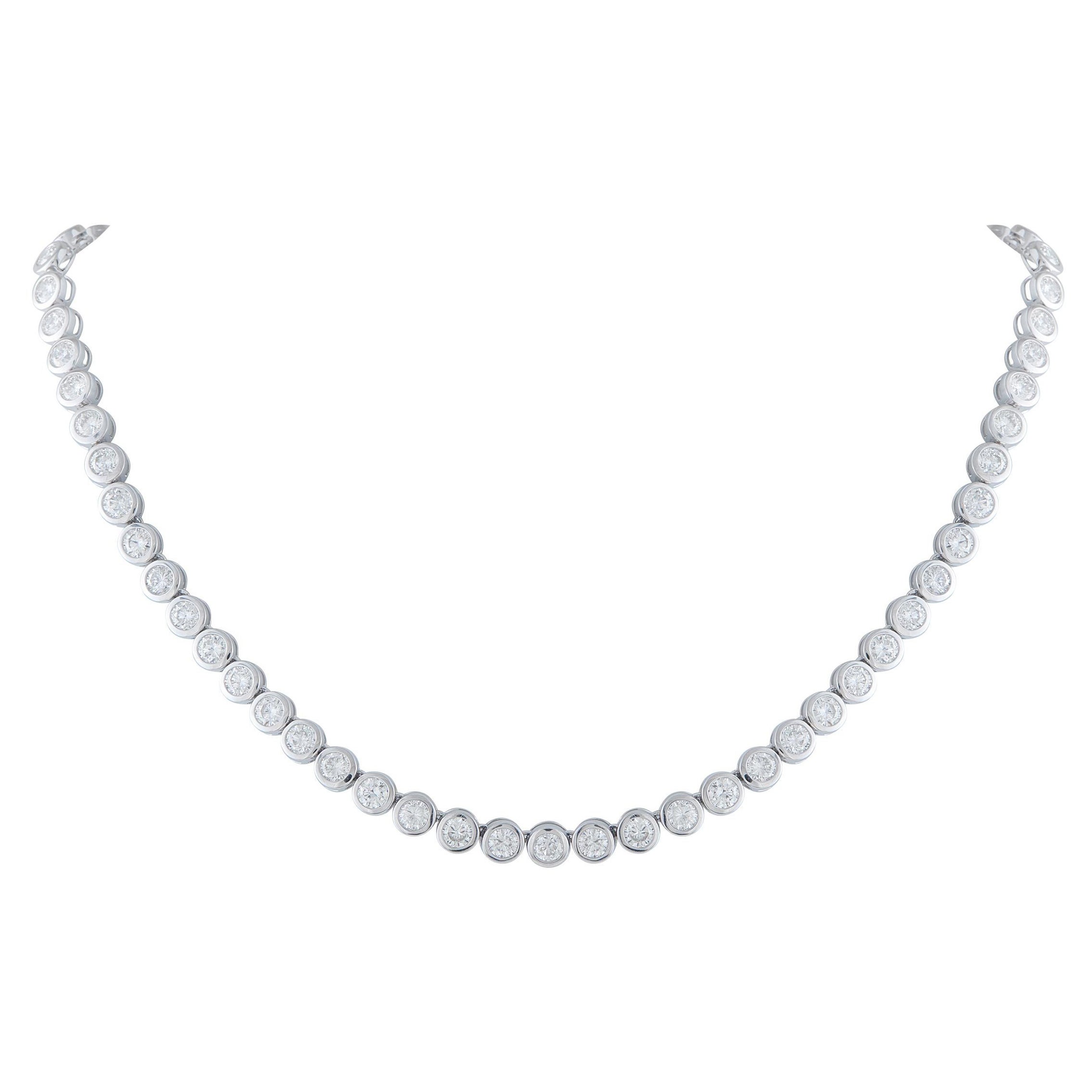 18K White Gold 17.50ct Diamond Necklace ANK-19670