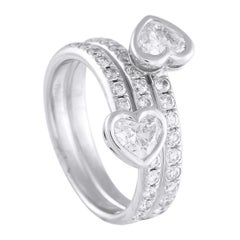 18K White Gold 1.75ct Diamond Heart Coil Ring 18K White Gold 1.75ct Diamond Heart Coil Ring