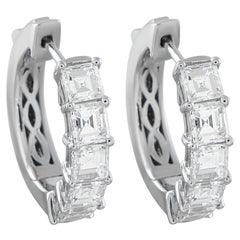 18K White Gold 1.75ct Diamond Hoop Earrings AER-16752-7