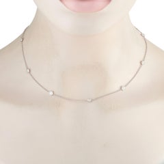 18K White Gold 1.75ct Diamond Station Necklace ANK-20144