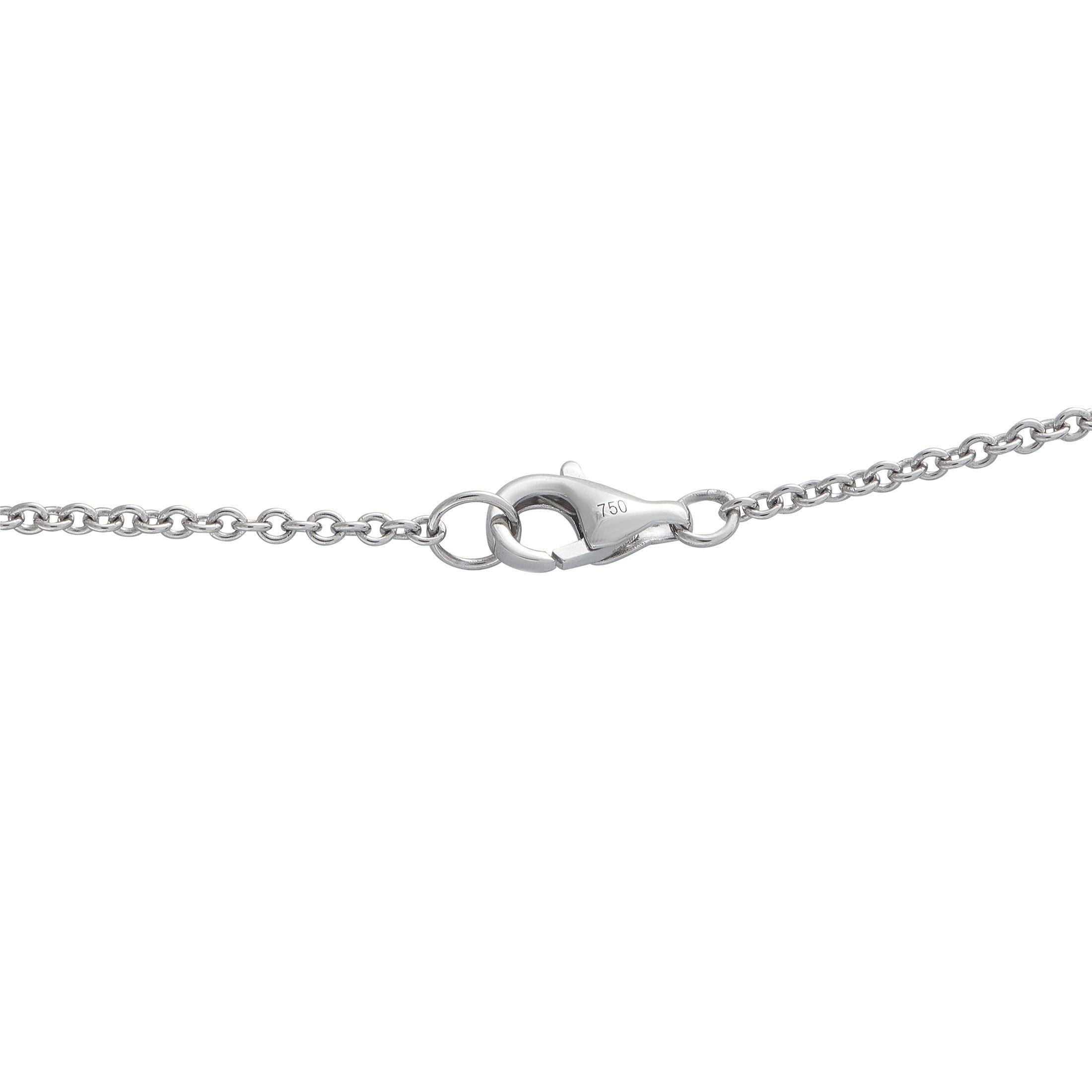 Taglio rotondo Collana Station in oro bianco 18 carati con diamanti da 1,75 carati ANK-20144 in vendita