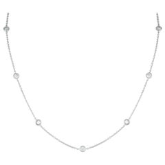 Collar de oro blanco de 18 quilates con estación de diamantes de 1,75 ct ANK-20144