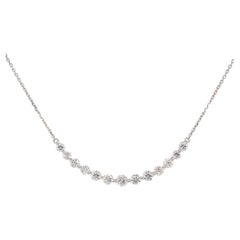 18k White Gold 1.78ct Round Brilliant Natural Diamond Pendant Necklace