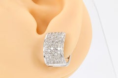 18K White Gold 1.82 CTW Diamond Huggie Hoop Earrings