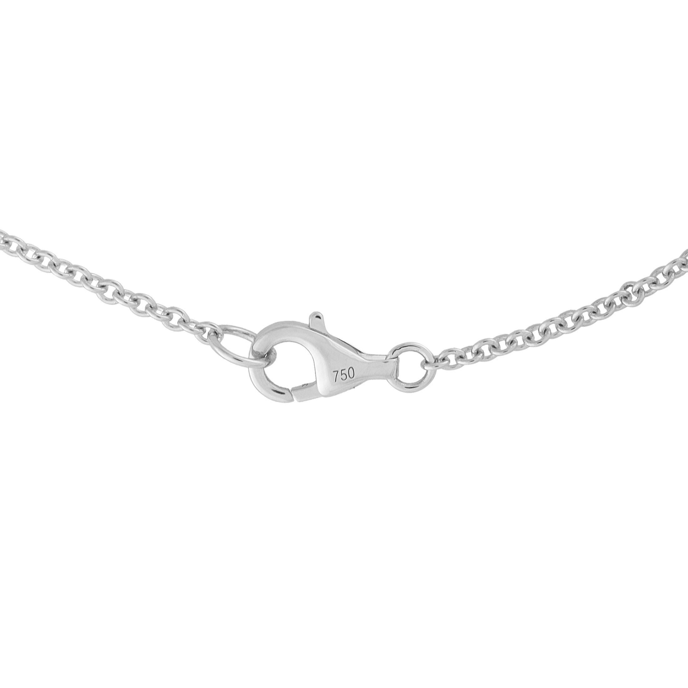 Taille ronde Collier station en or blanc 18K avec 1,85 ct de diamant ANK-20415-1 en vente