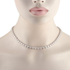 18K White Gold 18.75ct Diamond Necklace ANK-19410