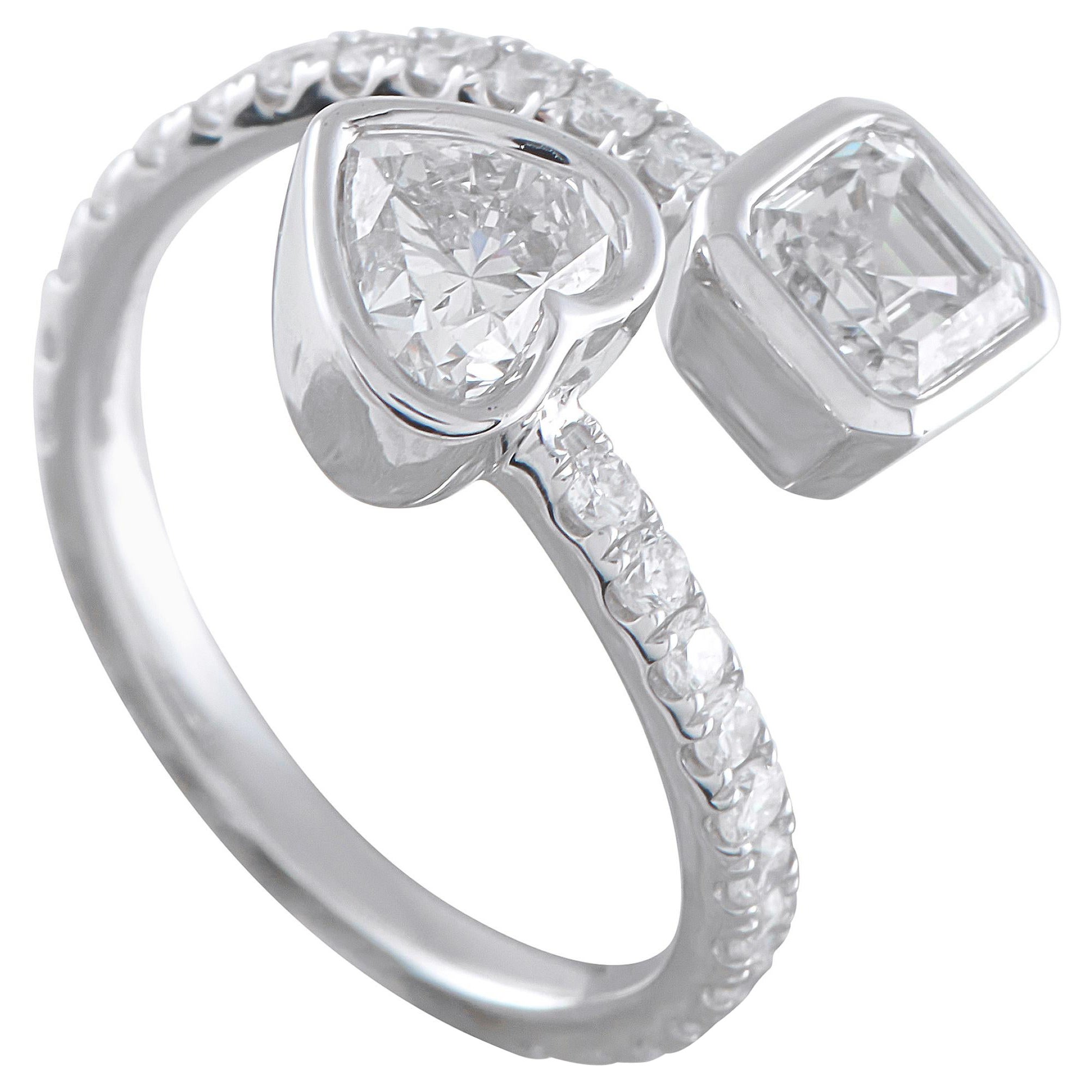 18K Weißgold 1,87ct Diamant Bypass Ring ALR-19079