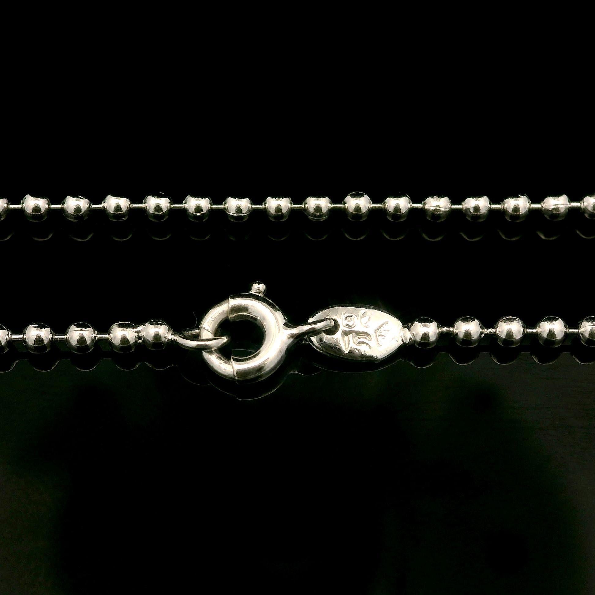 Collana con catena a sfere Lariat regolabile in oro bianco 18k con diamante da 0,18 ct. In condizioni ottime in vendita a Montclair, NJ
