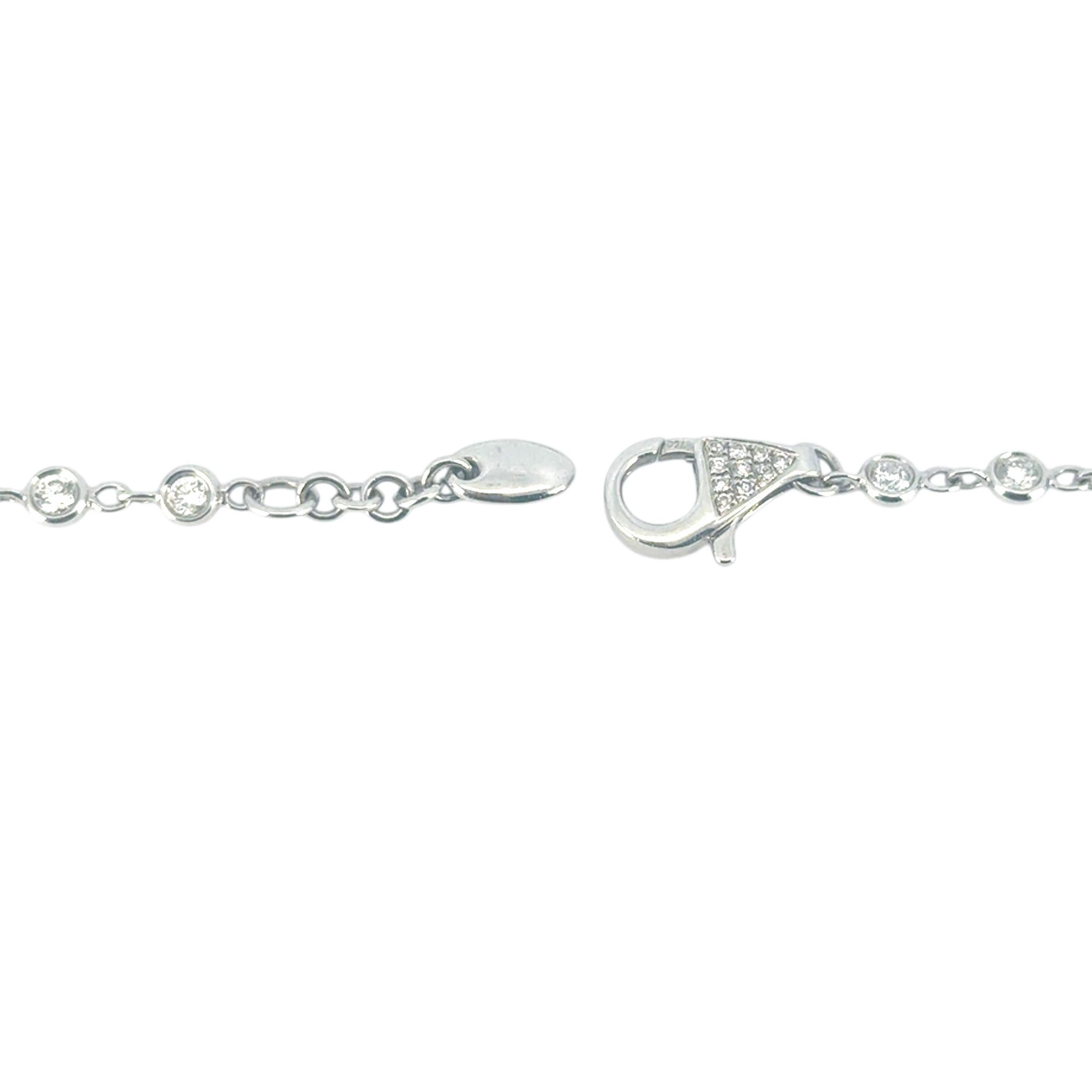 Collana Multi Clovers con diamanti in oro bianco 18 ct. in vendita 3