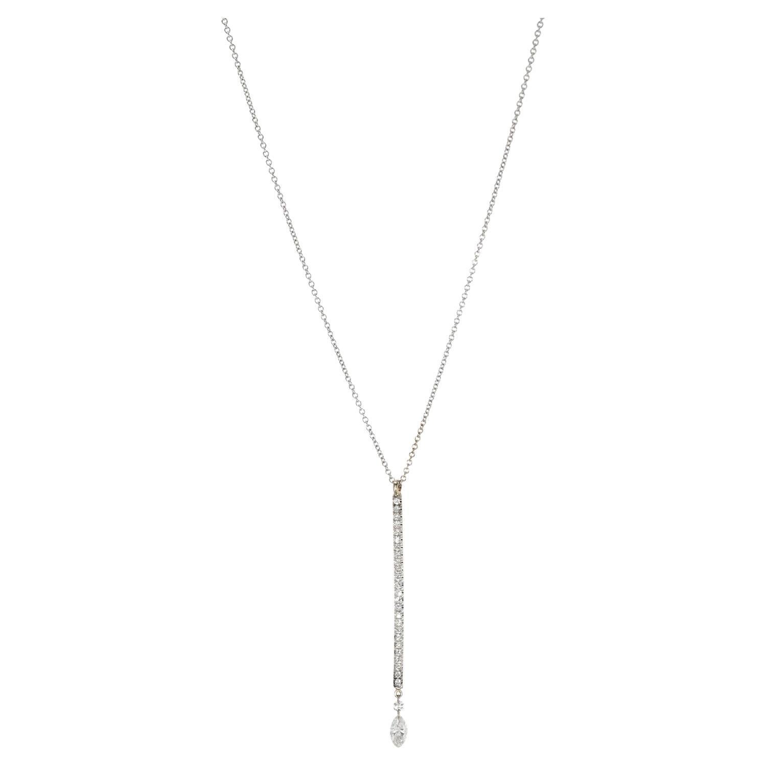 Collier à barrettes en or blanc 18K / or jaune 18K et platine pavé de diamants en vente