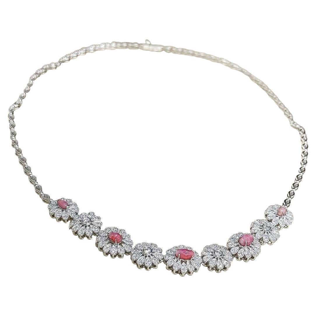 【Conchéa】Flora Royale Conch Pearl & Diamond Necklace — 2.0ct For Sale