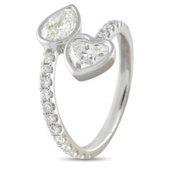 Anello bypass con diamante da 1,90 carati in oro bianco 18 carati ALR-19077