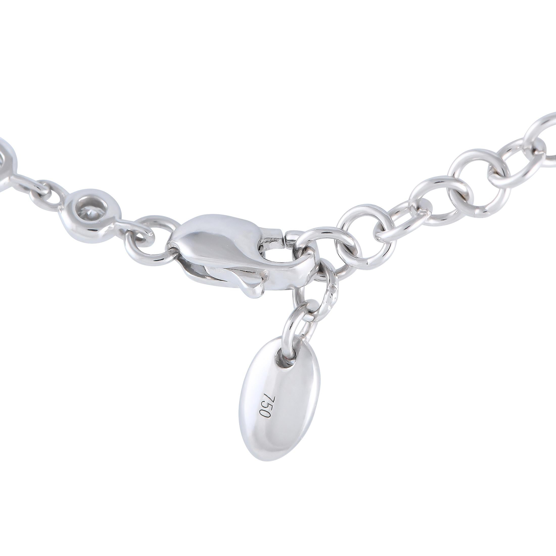 Mixed Cut 18K White Gold 1.90ct Diamond Necklace