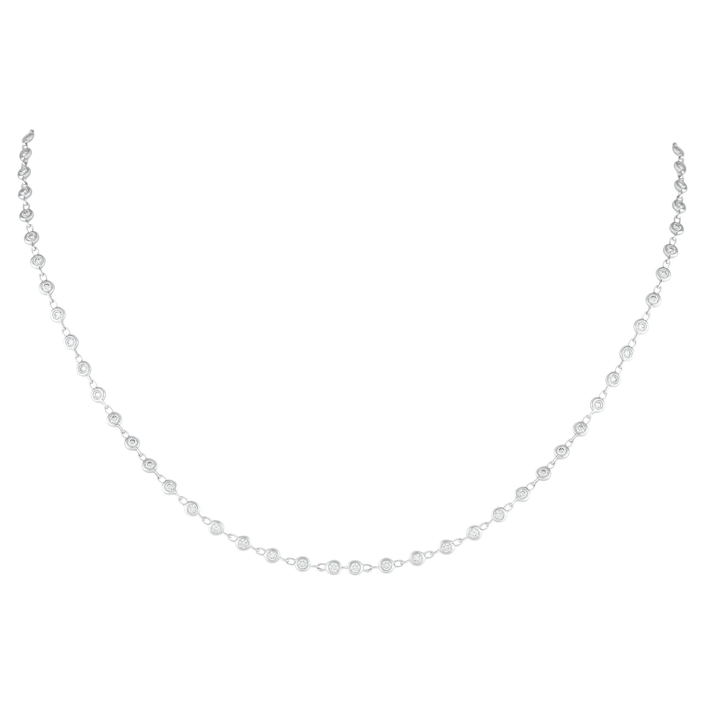 Collana con diamanti in oro bianco 18 carati da 1,90 carati